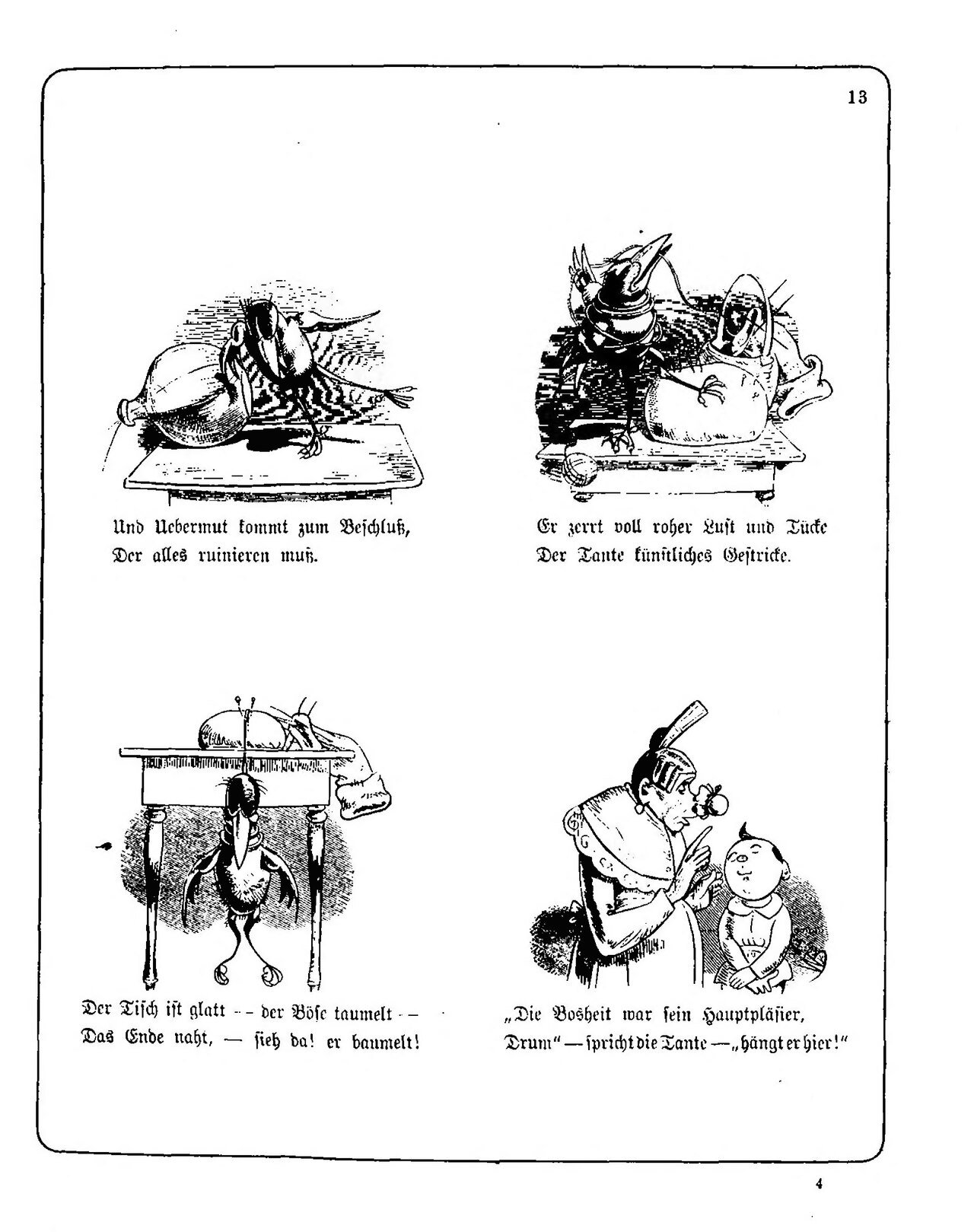 Hans Huckebein, con quạ xui xẻo, Hans Huckebein, con quạ xui xẻo, trang 12