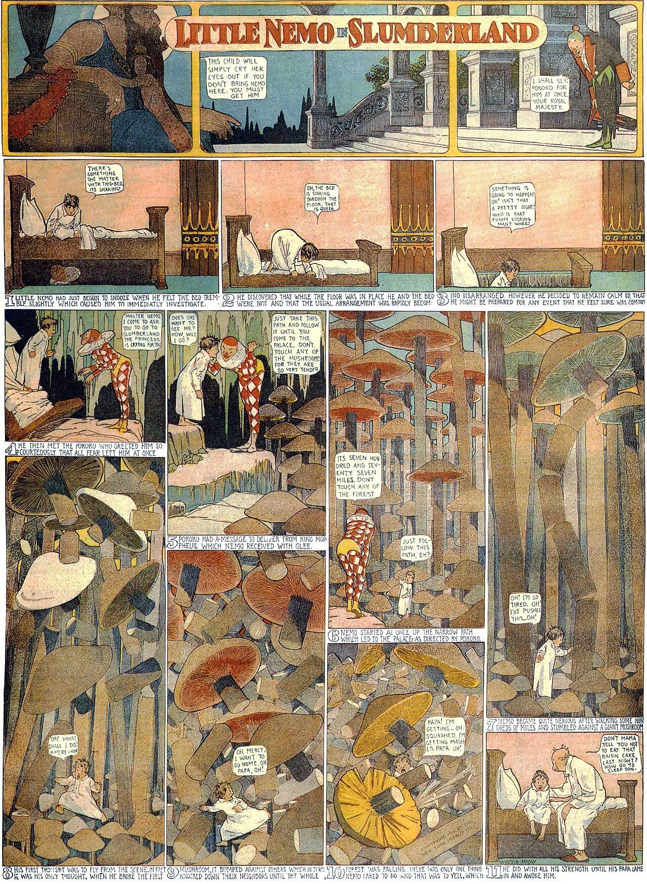 Cậu bé Nemo ở xứ Slumberland, Số ngày 22/10/1905, trang 1
