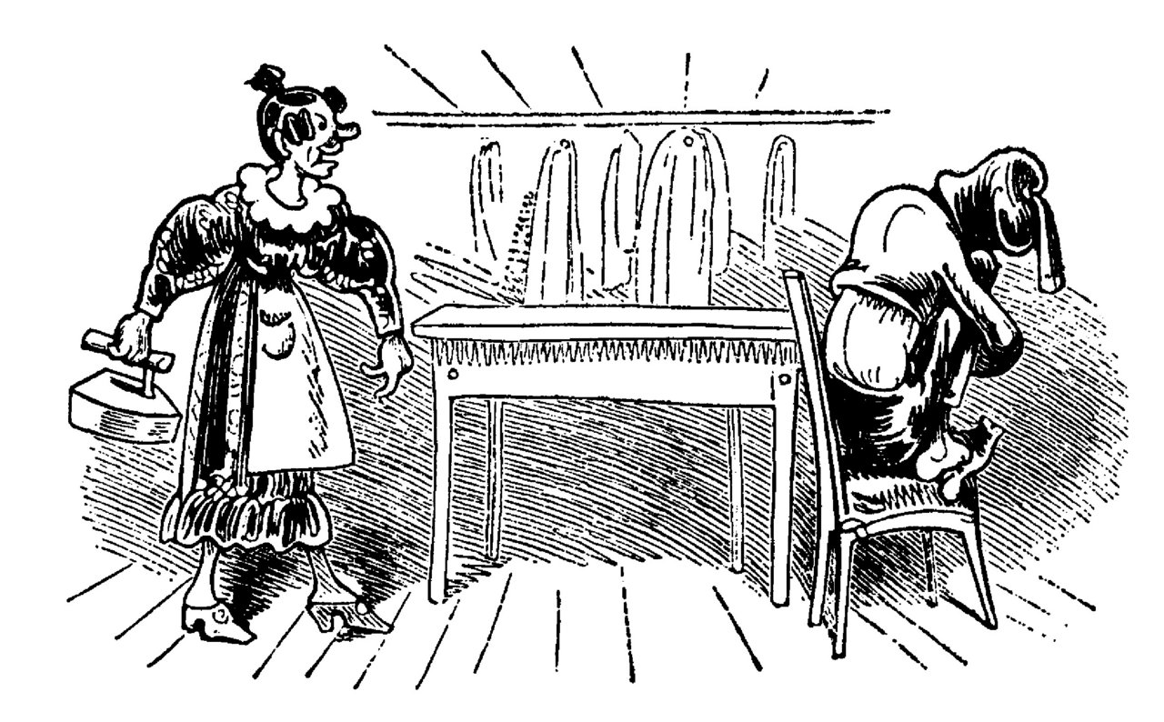Max và Moritz, Trò nghịch thứ ba: thợ may Böck và cây cầu, trang 12