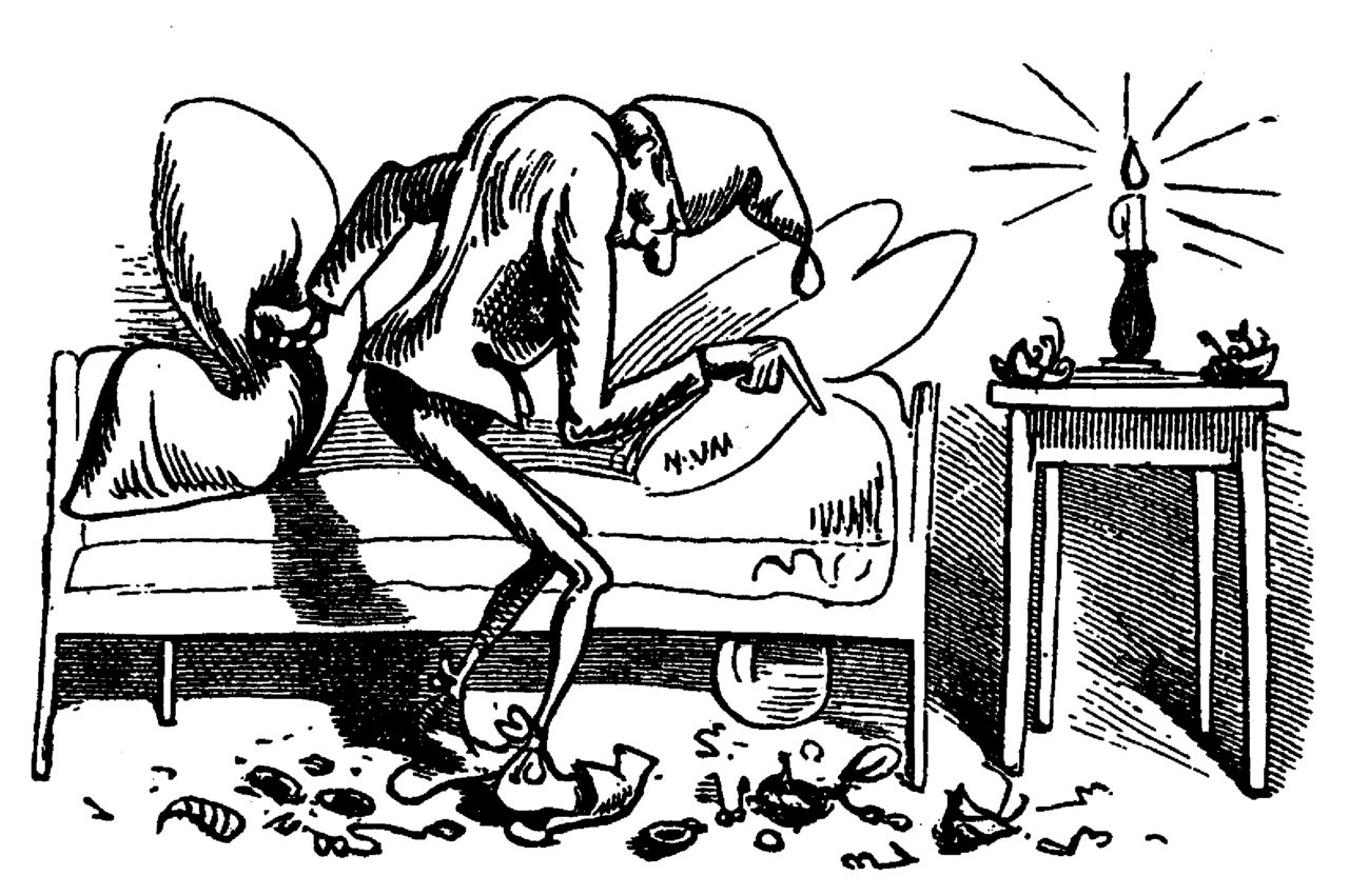 Max và Moritz, Trò nghịch thứ năm: chú Fritz và lũ bọ hung, trang 14
